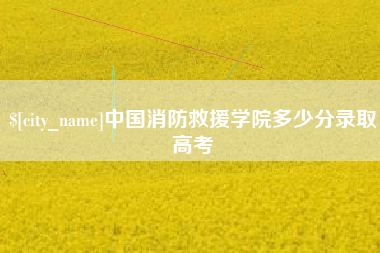 上海中国消防救援学院多少分录取高考