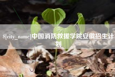 上海中国消防救援学院安徽招生计划