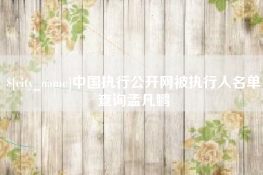 上海中国执行公开网被执行人名单查询孟凡鹏