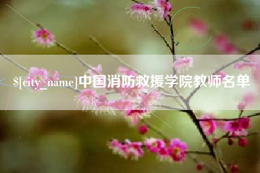上海中国消防救援学院教师名单