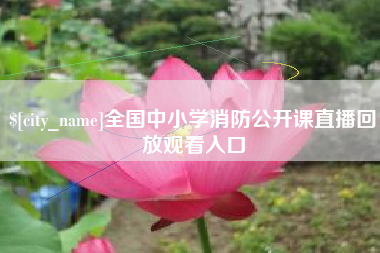 上海全国中小学消防公开课直播回放观看入口