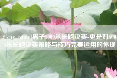 上海男子5000米长跑决赛-更是对5000米长跑决赛策略与技巧完美运用的体现