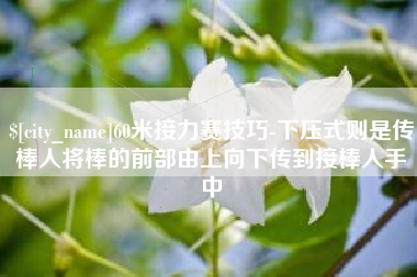 上海60米接力赛技巧-下压式则是传棒人将棒的前部由上向下传到接棒人手中